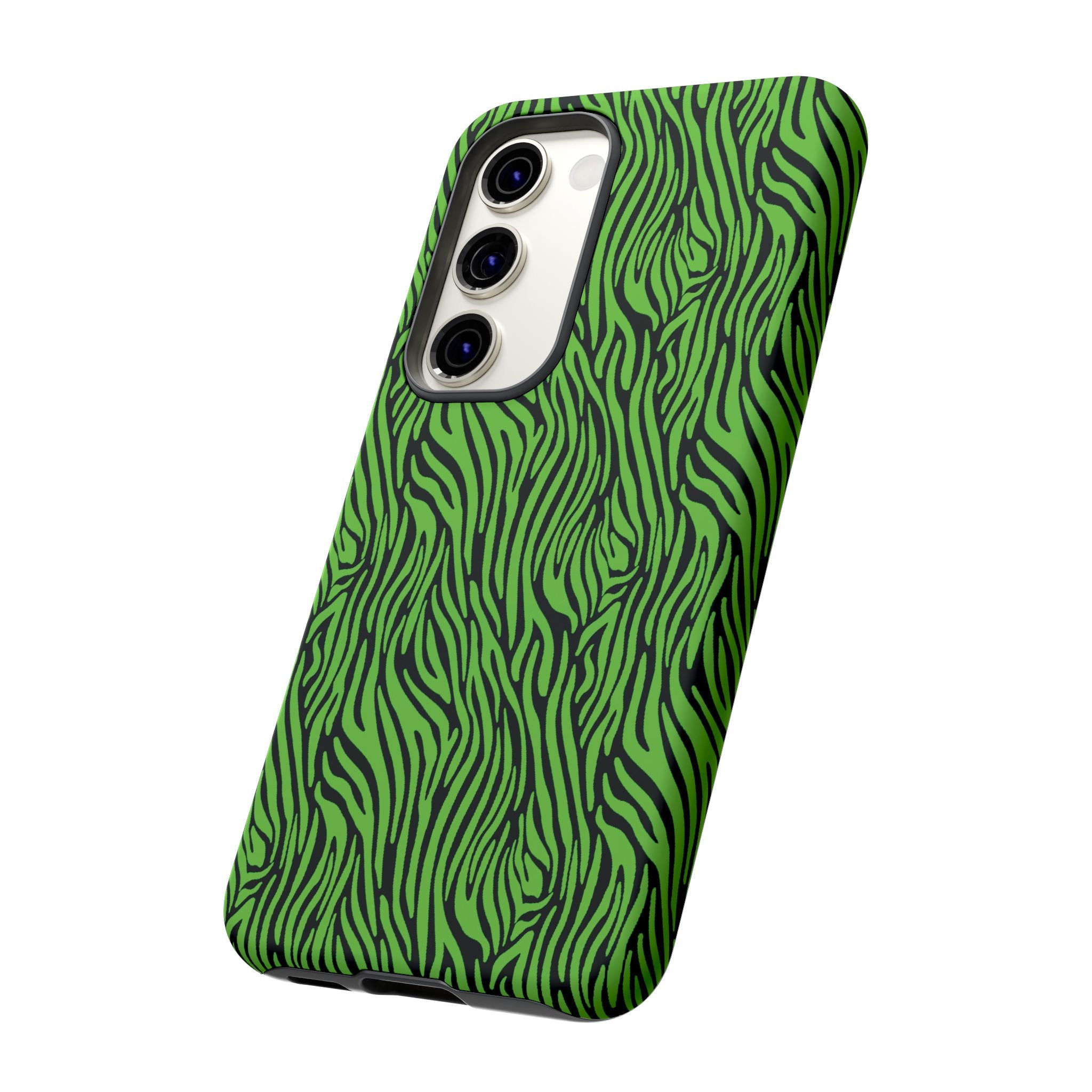 Neon Green Zebra Tough Phone Case iPhone, Galaxy, or Google Pixel