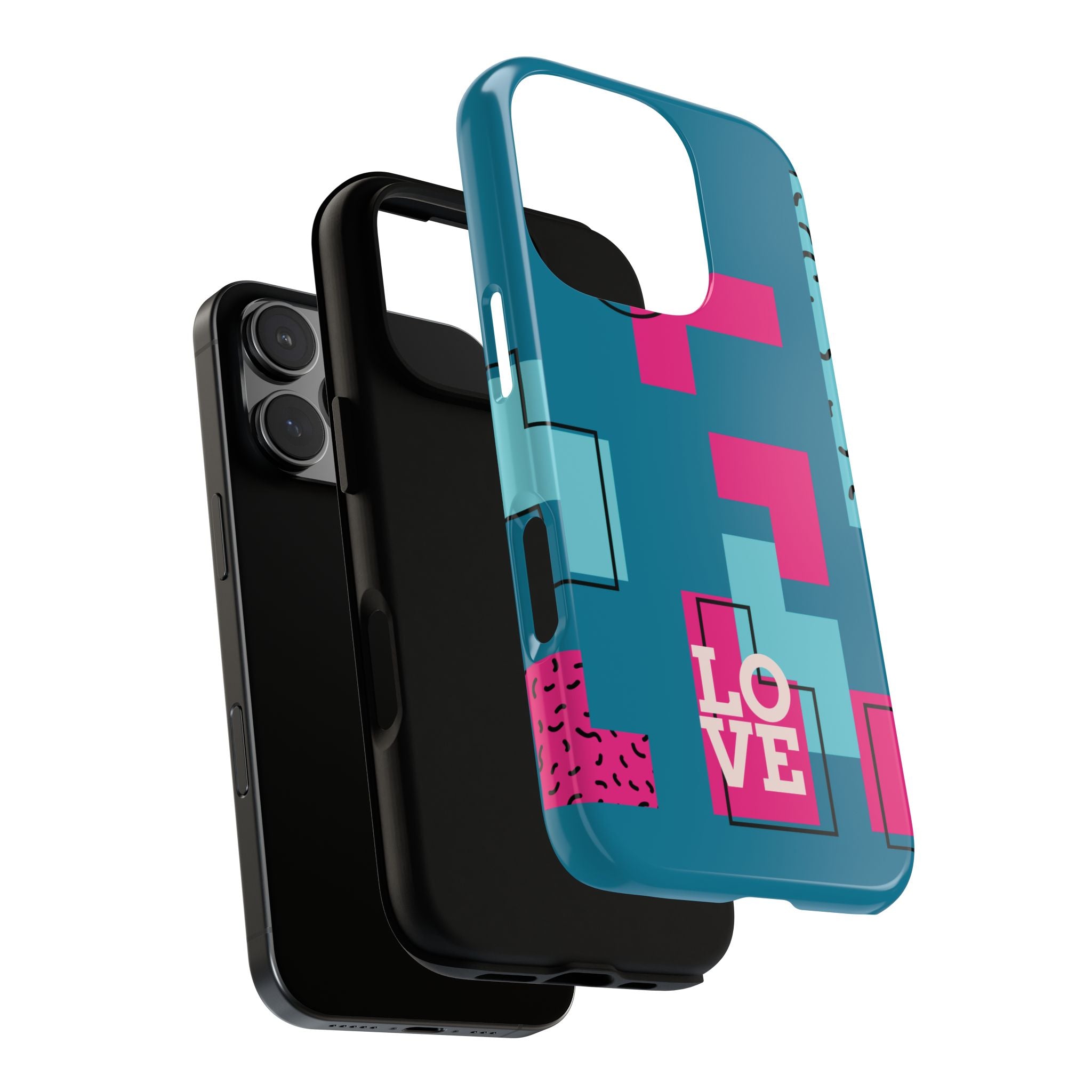 LOVE Teal Green Tough Phone Case for iPhone, Galaxy, or Google Pixel