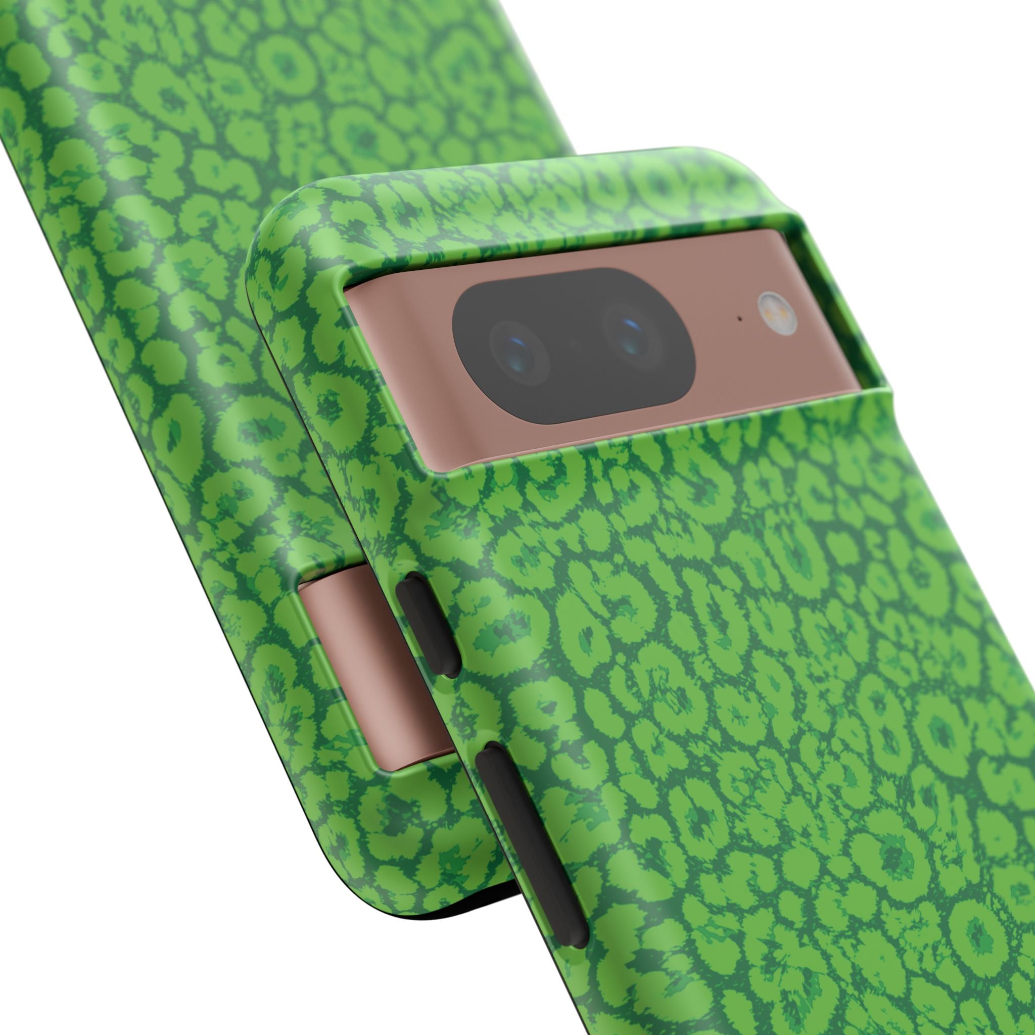 Neon Green Leopard Tough Phone Case for iPhone, Galaxy, or Google Pixel
