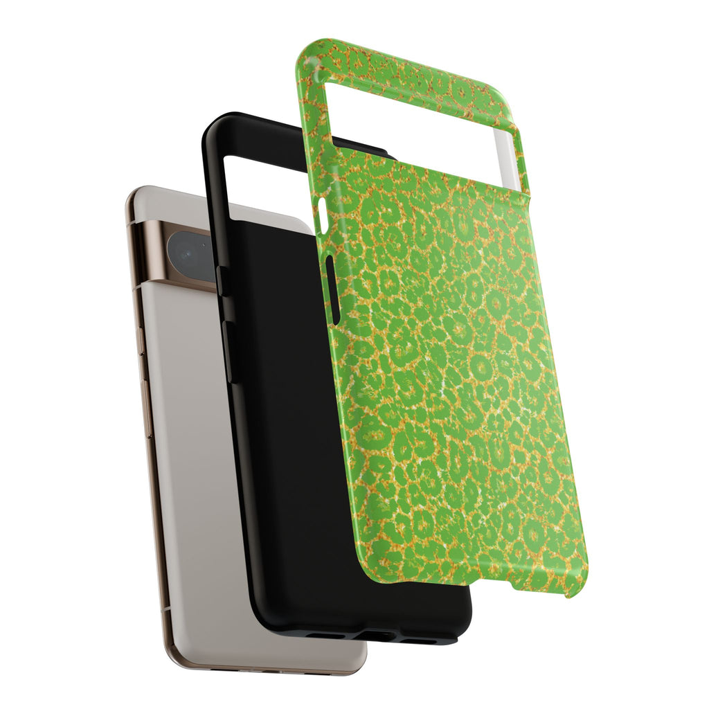 Neon Green Gold Leopard Tough Phone Case iPhone, Galaxy, or Google Pixel