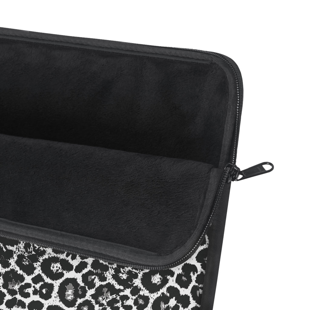 Black and White Leopard Print 13" Laptop Sleeve