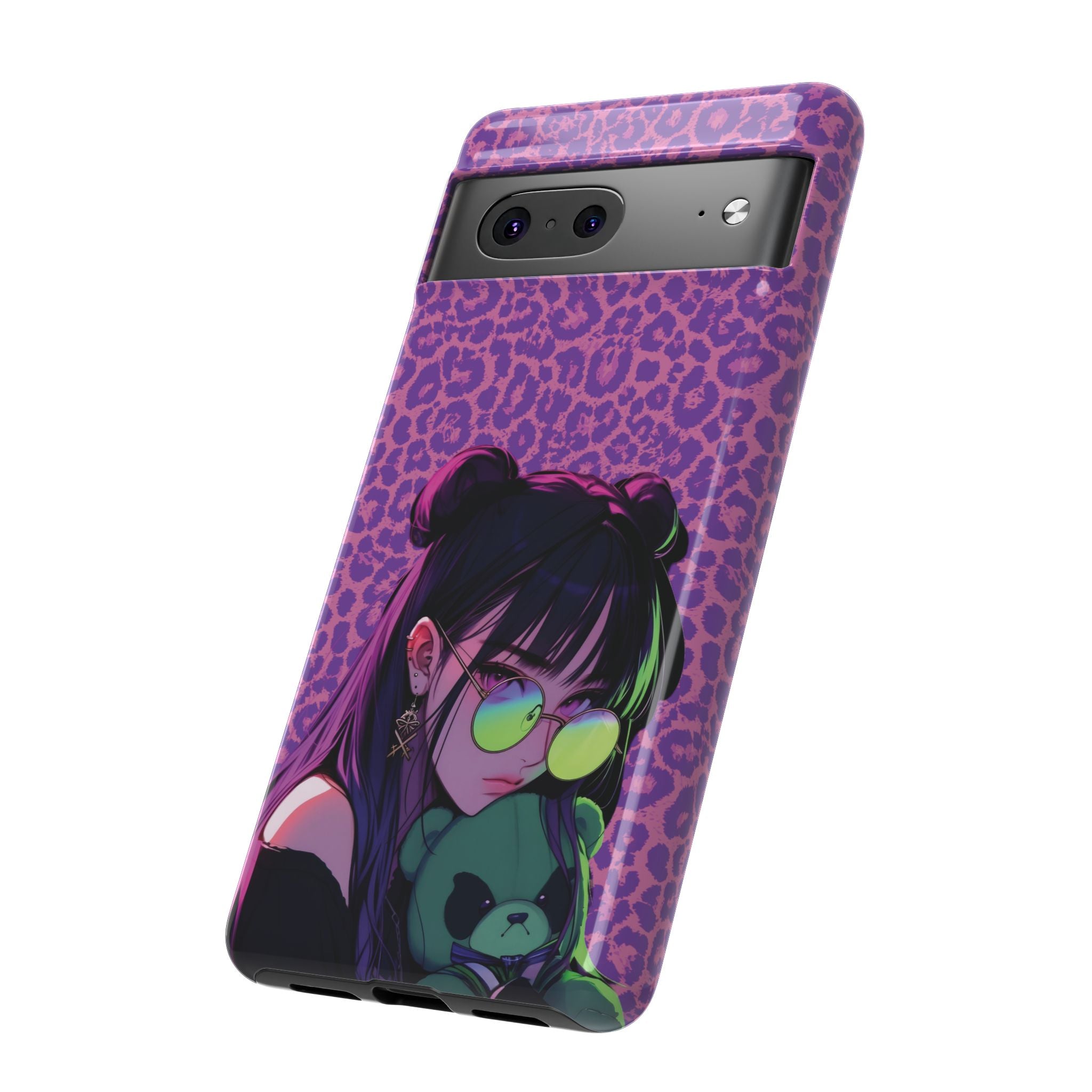 Purple Pink Leopard Kz iPhone, Galaxy and Google Tough Cases