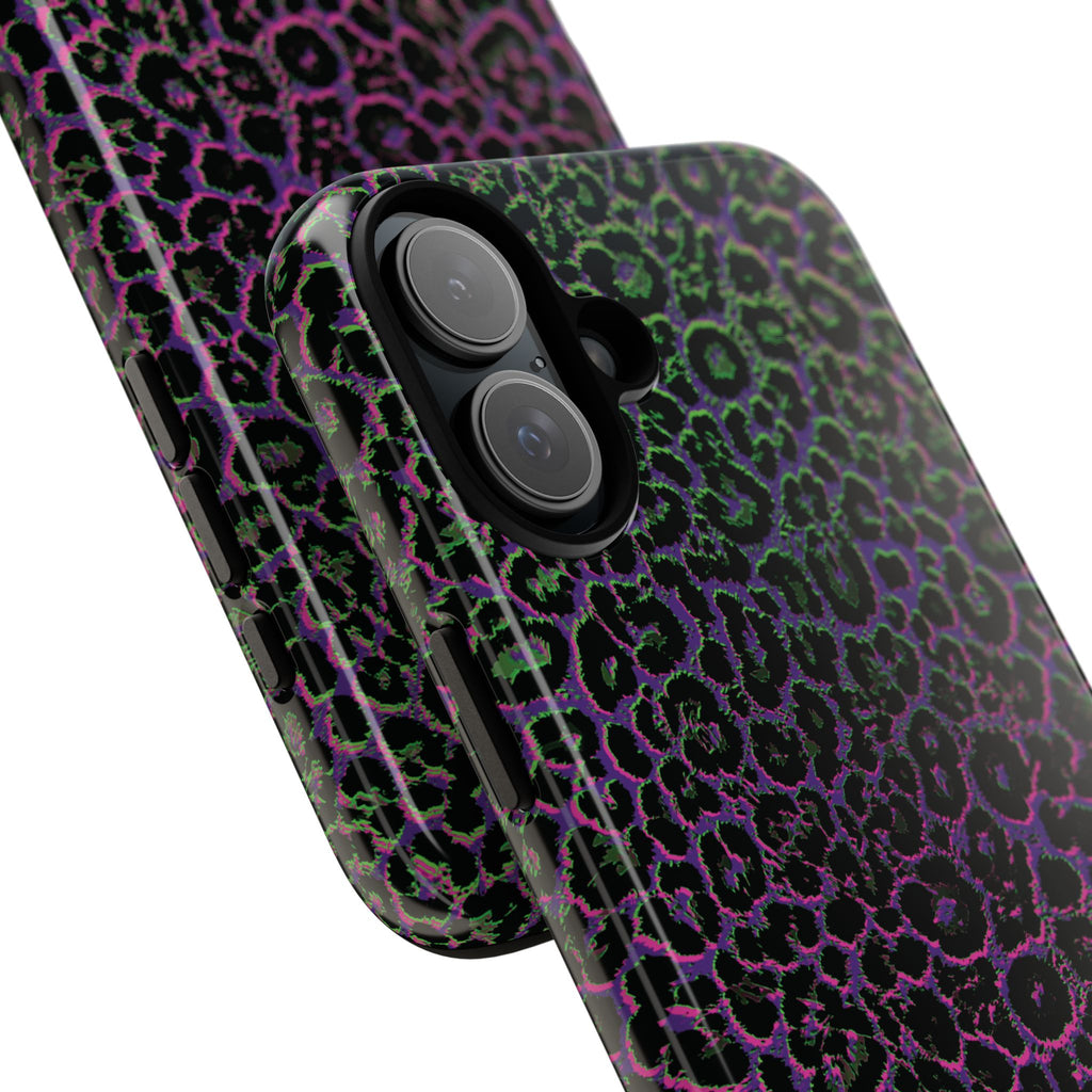Colorful Leopard Tough Phone Case for iPhone, Galaxy, or Google Pixel