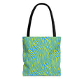Blue Neon Lime Zebra Tote Bags