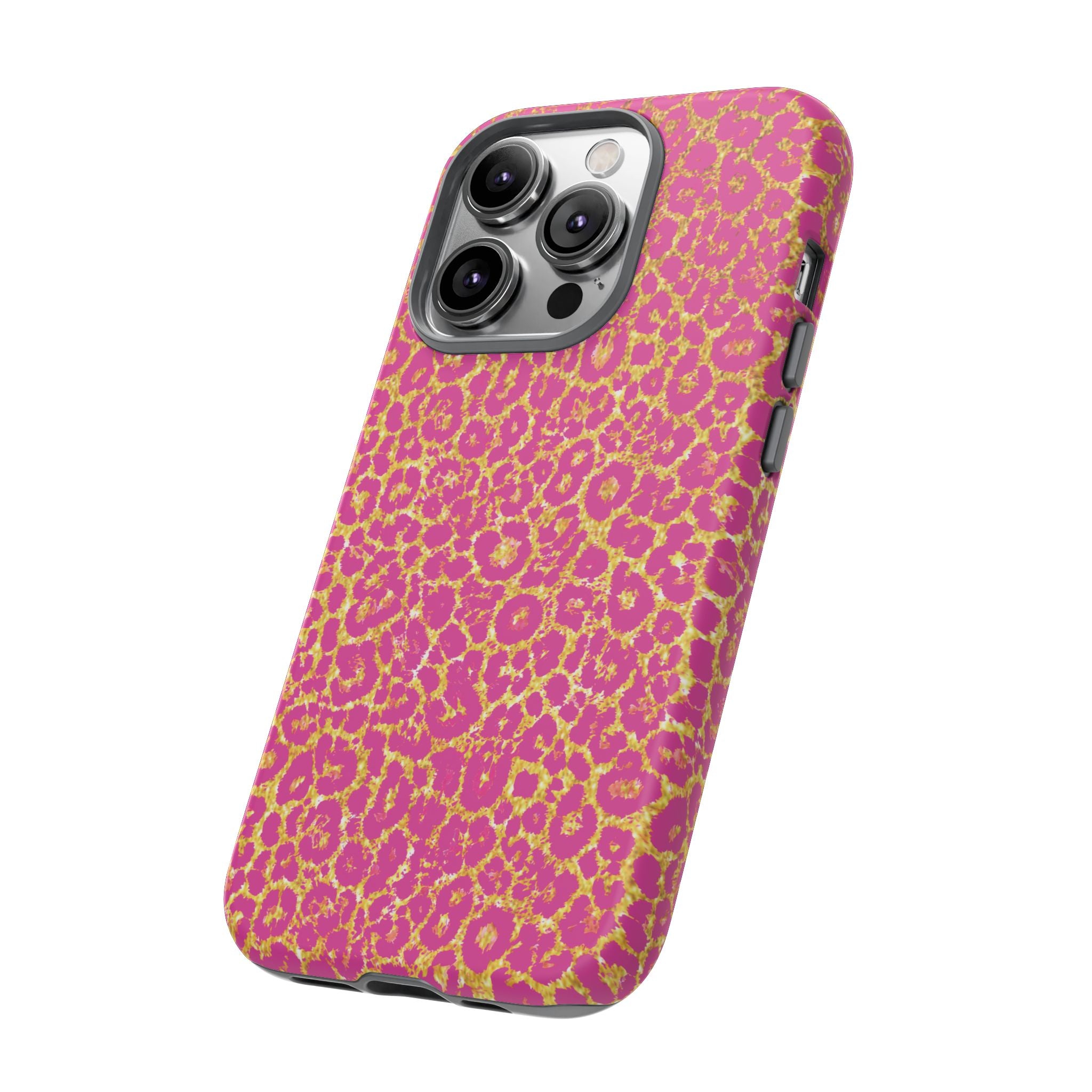 Pink Gold Leopard Tough Case for iPhone, Galaxy, or Google Pixel
