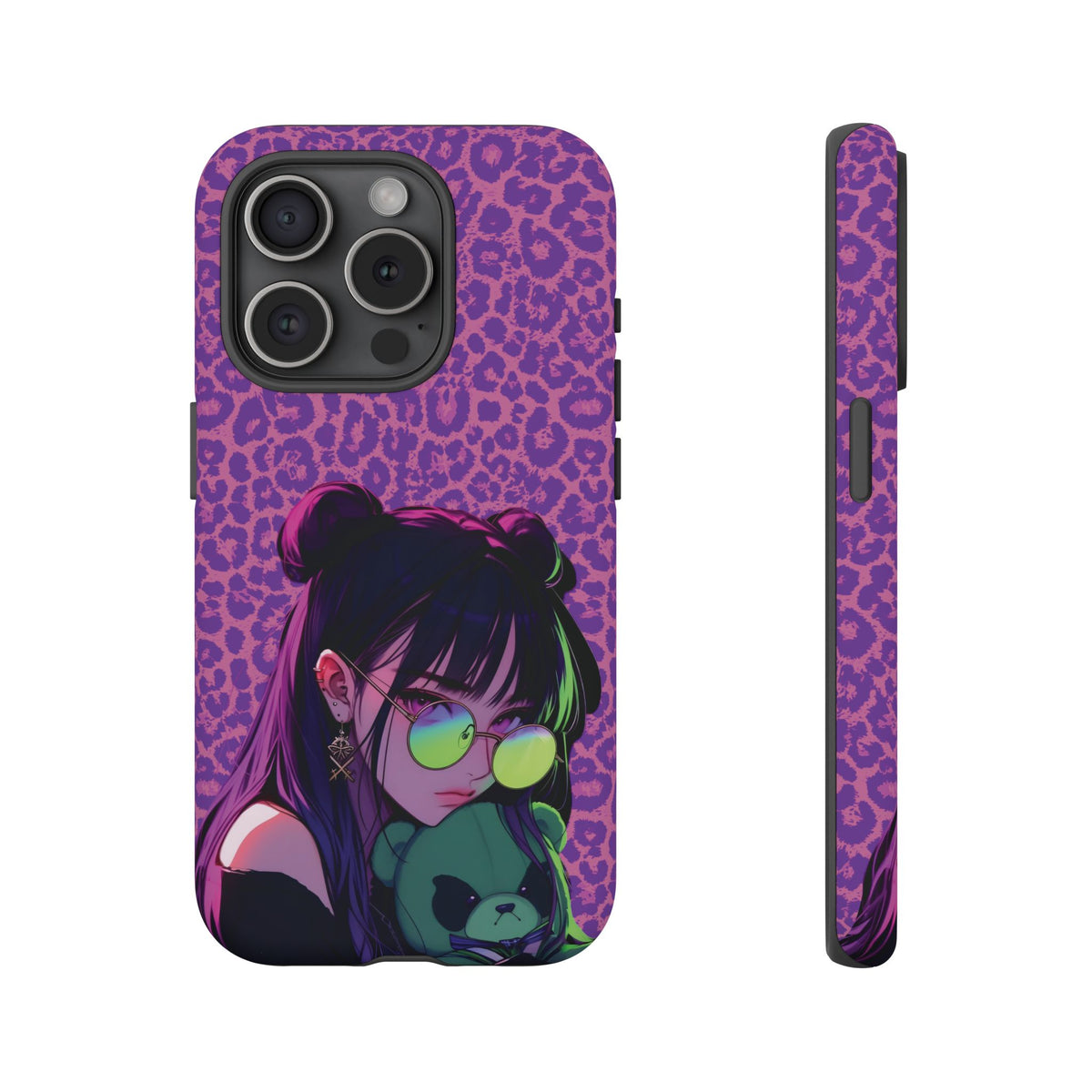 Purple Pink Leopard Kz iPhone, Galaxy and Google Tough Cases