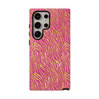 Pink Gold Zebra Print Tough Case for iPhone, Galaxy, or Google Pixel