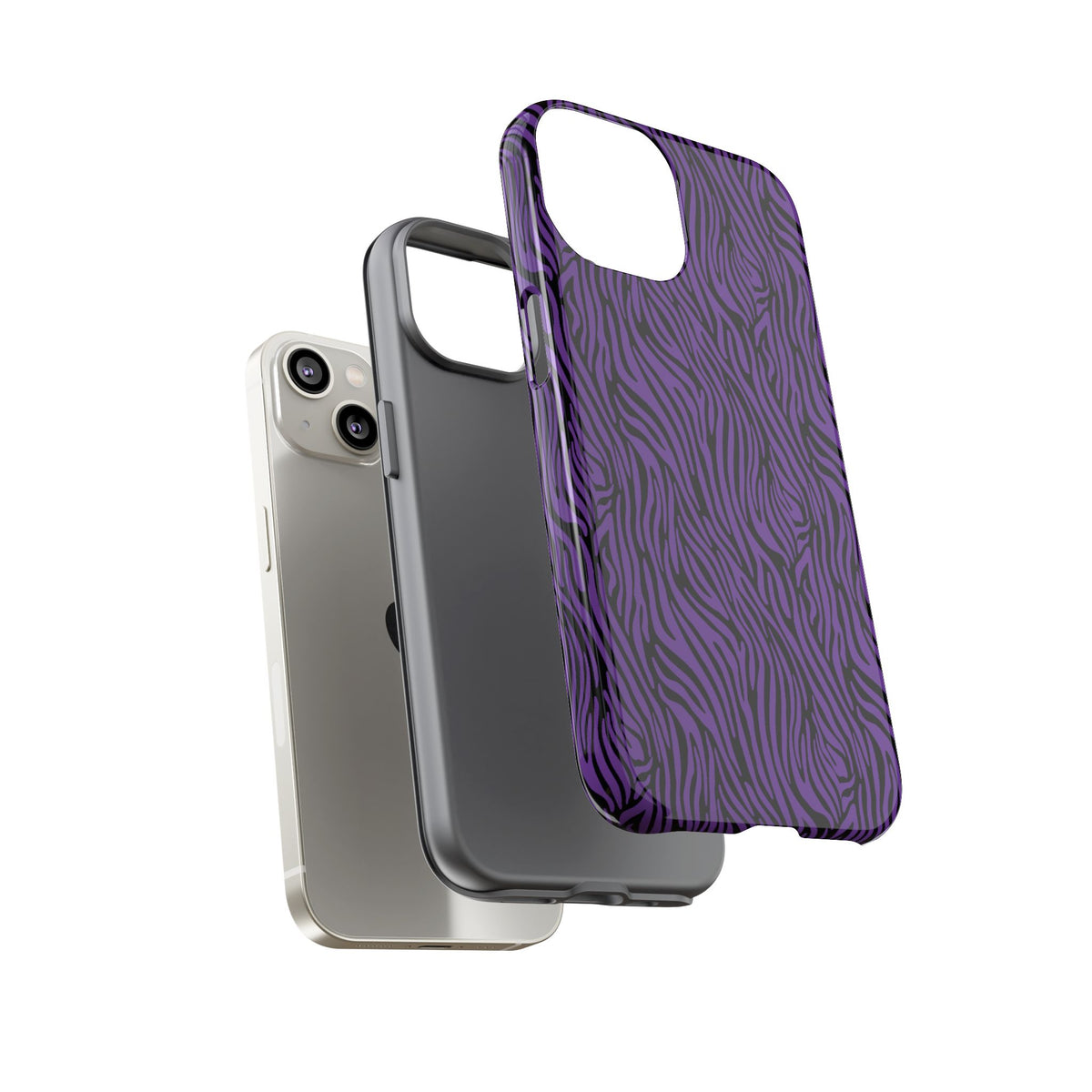 Purple Zebra Tough Phone Case for iPhone, Galaxy, or Google Pixel