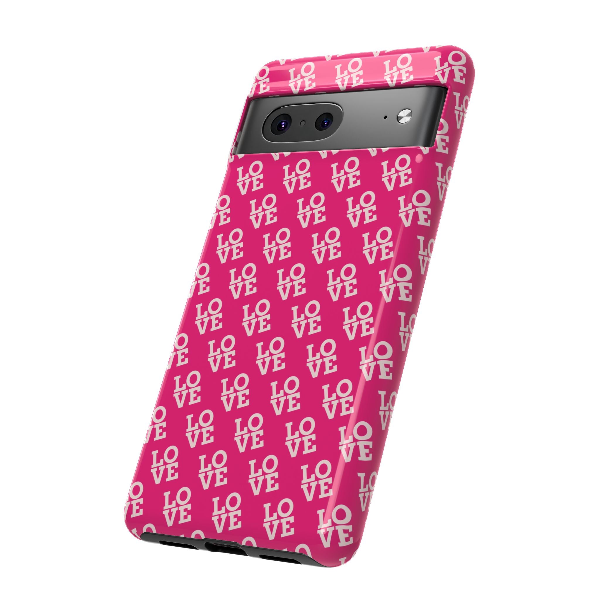 Vibrant Pink LOVE Tough Case iPhone, Galaxy, or Google Pixel