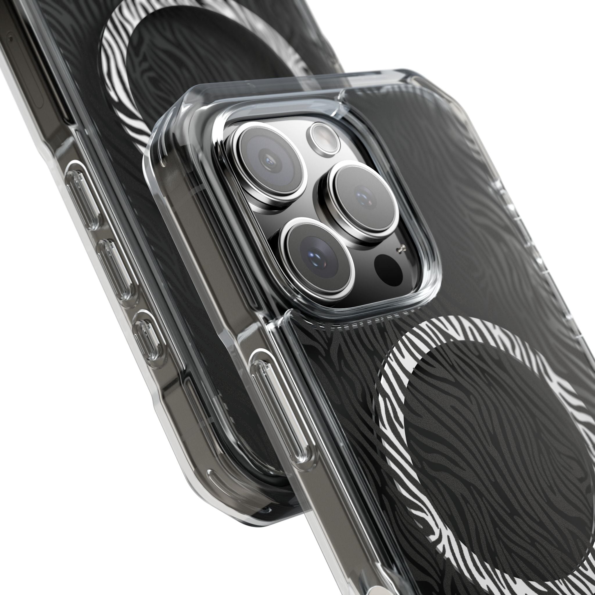 Zebra Magnetic iPhone 14, 15, 16 Series Clear Impact Cases
