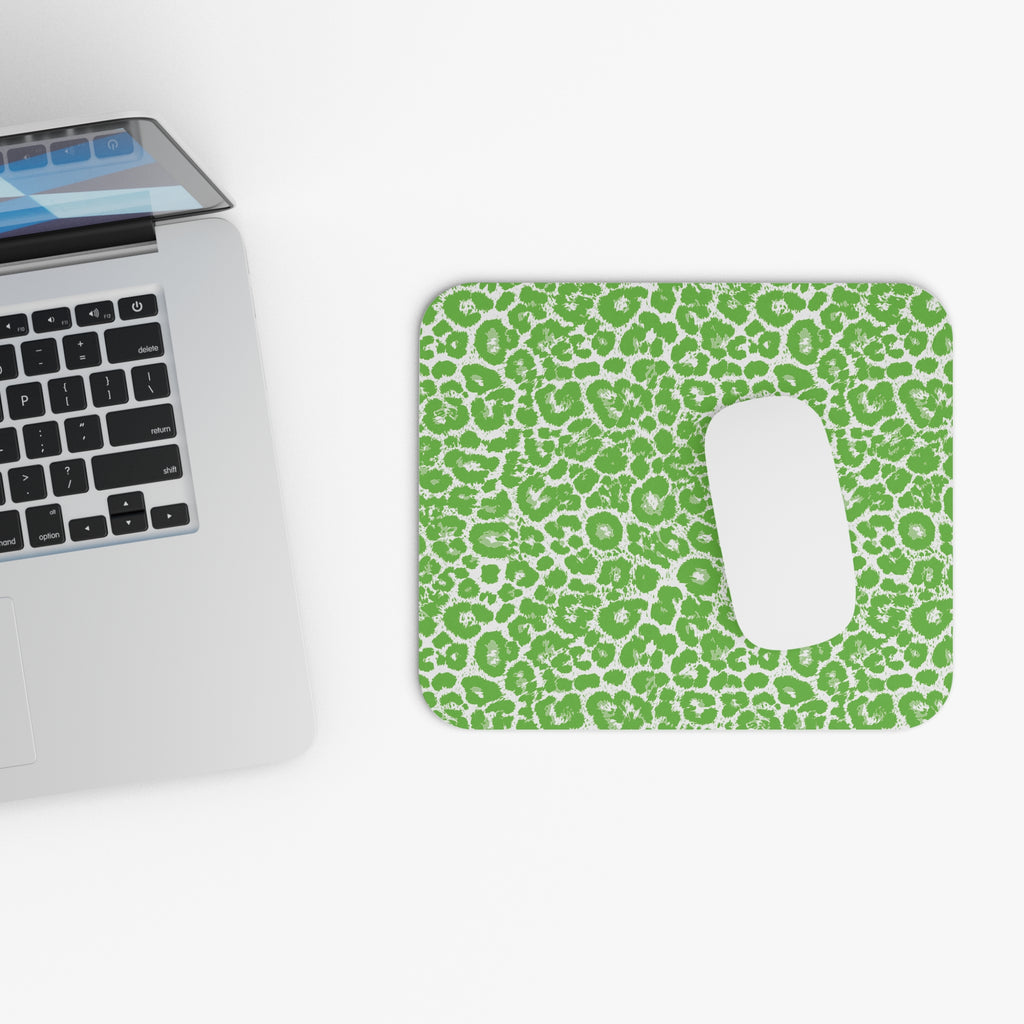 Neon Green Leopard Print Mouse Pad