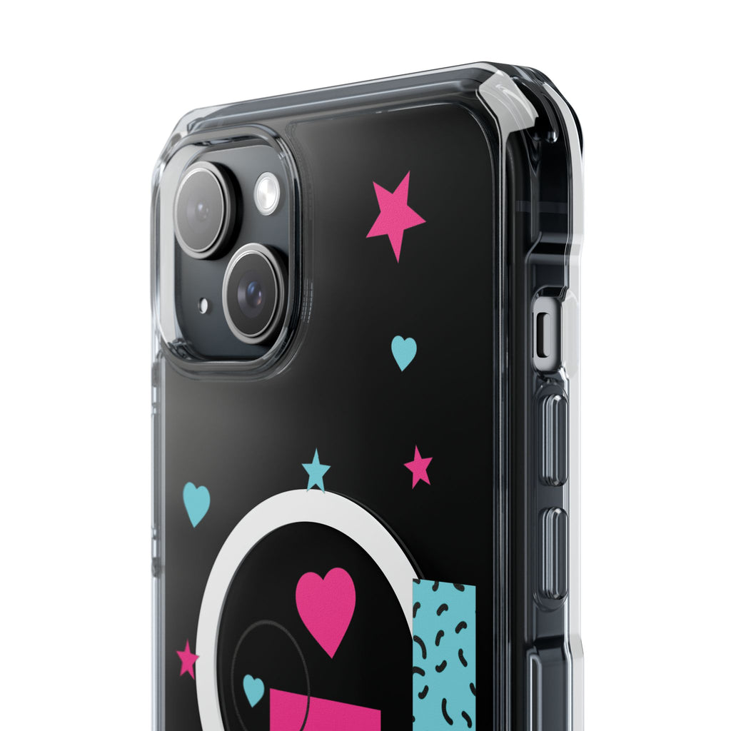 LOVE Retro Blocks Magnetic iPhone 14, 15, 16 Series Clear Impact Cases
