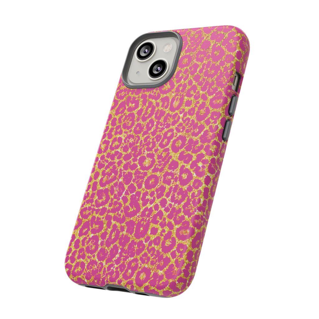 Pink Gold Leopard Tough Case for iPhone, Galaxy, or Google Pixel