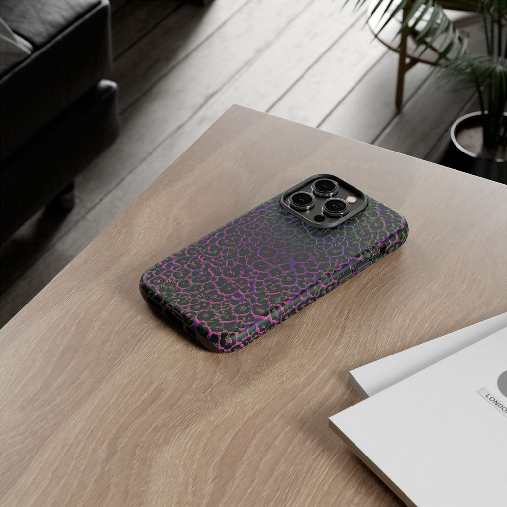 Colorful Leopard Tough Phone Case for iPhone, Galaxy, or Google Pixel
