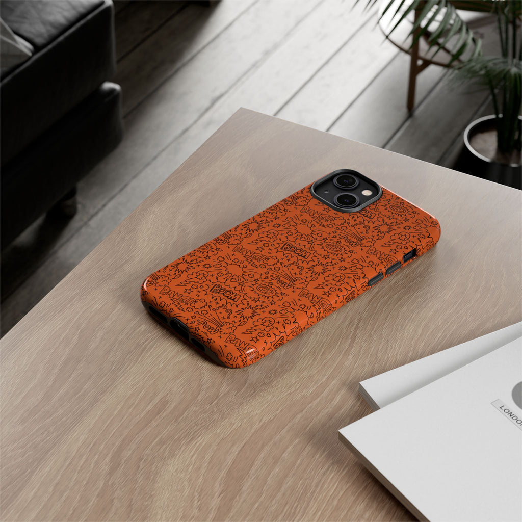 Wow Orange Tough Case for iPhone, Galaxy, or Google Pixel