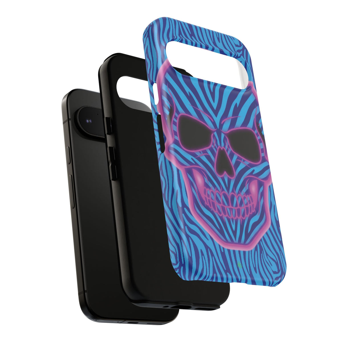 Neon Zebra Skull Tough Phone Case for iPhone, Galaxy, or Google Pixel