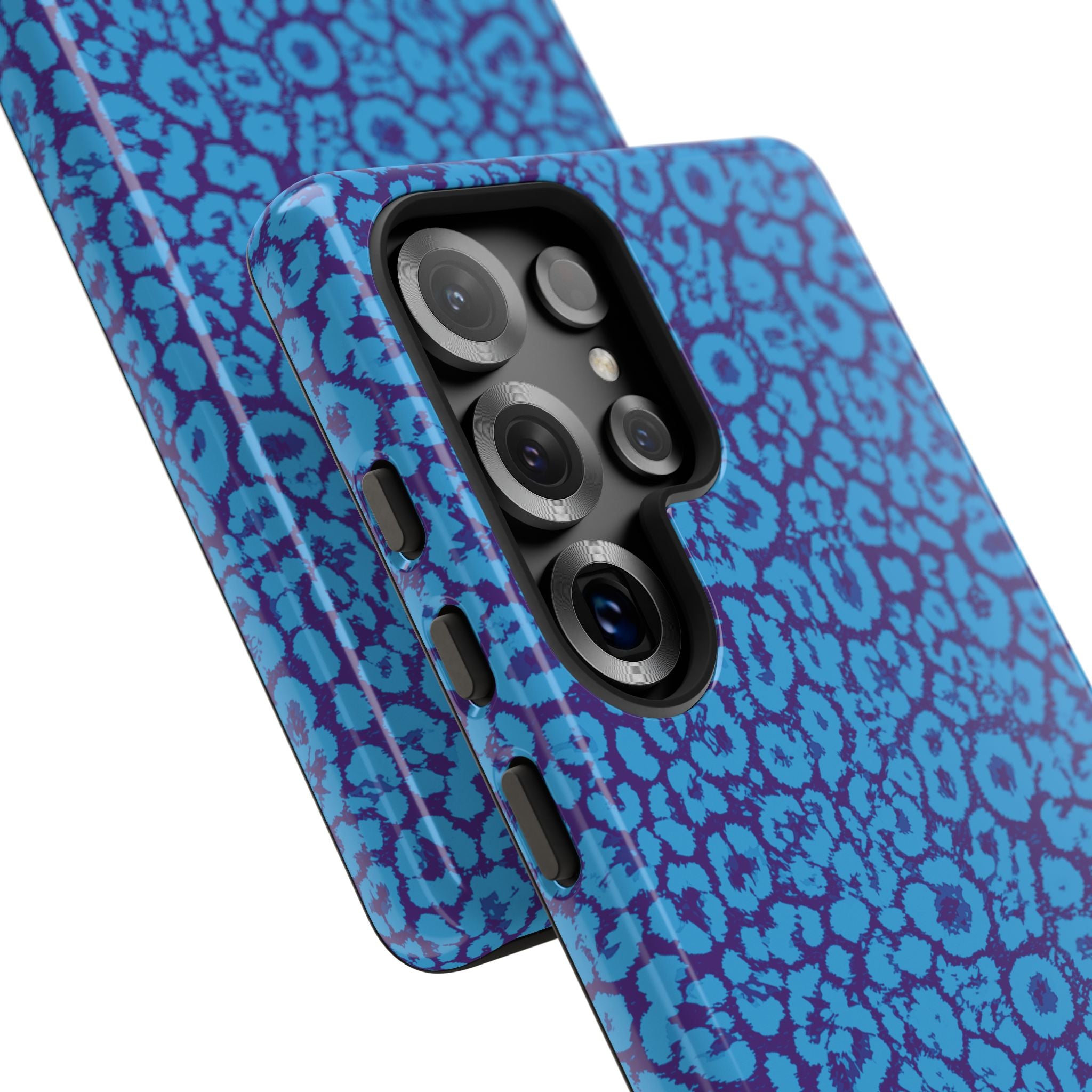 Blue Purple Leopard Tough Phone Case iPhone, Galaxy, or Google Pixel