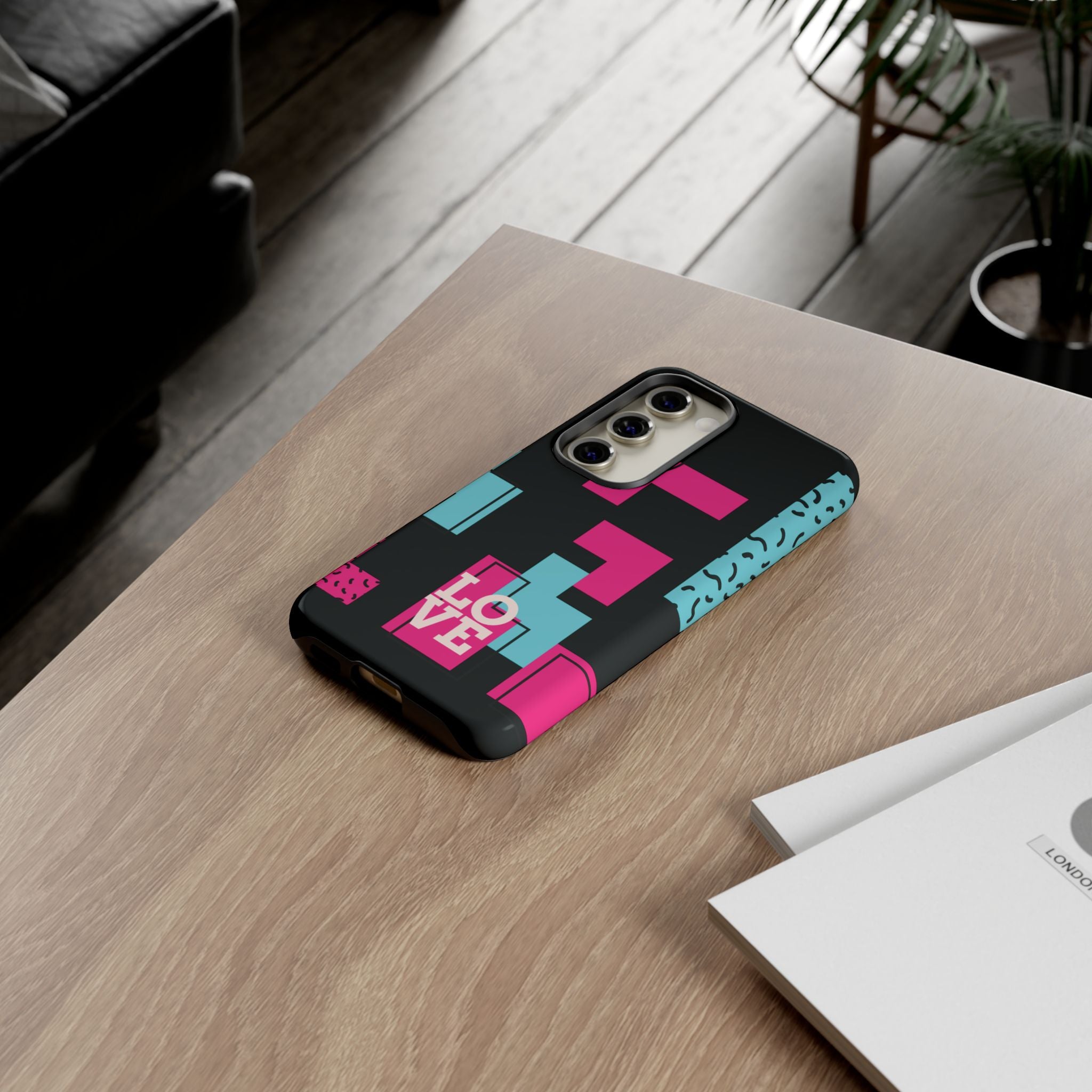 Retro Blocks LOVE Tough Case for iPhone, Galaxy or Google Pixel