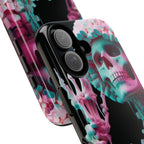 Neon Pink Skeleton (Black) Tough Phone Case for iPhone, Galaxy, or Google Pixel