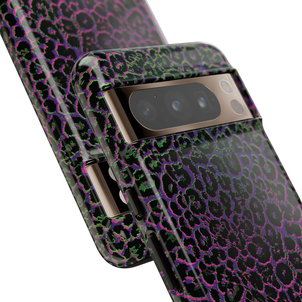 Colorful Leopard Tough Phone Case for iPhone, Galaxy, or Google Pixel