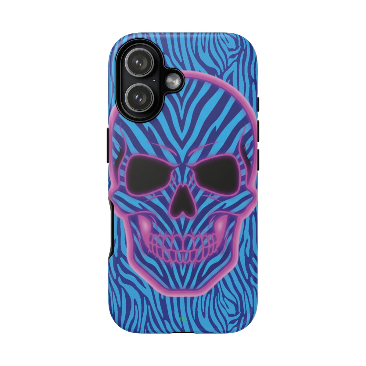 Neon Zebra Skull Tough Phone Case for iPhone, Galaxy, or Google Pixel