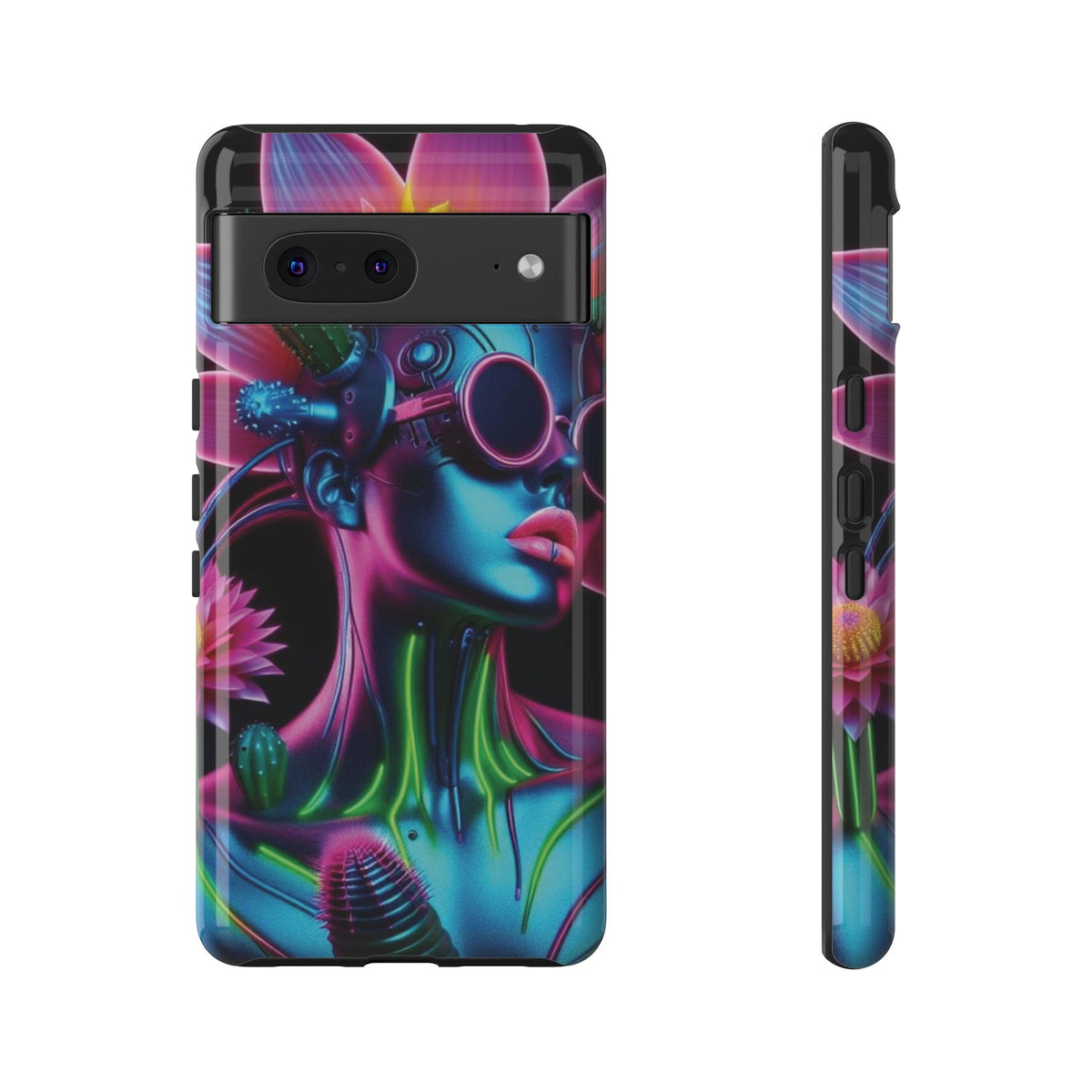 Neon Androgen Cactus Flower Tough Phone Case for iPhone, Galaxy, or Google Pixel
