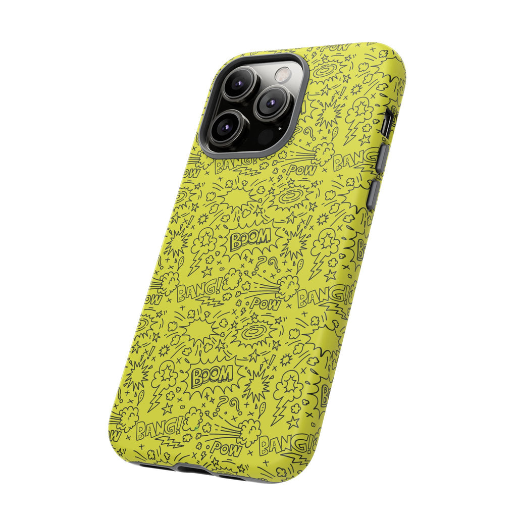 Neon Yellow Wow RG Tough Phone Case for iPhone, Galaxy, or Google Pixel