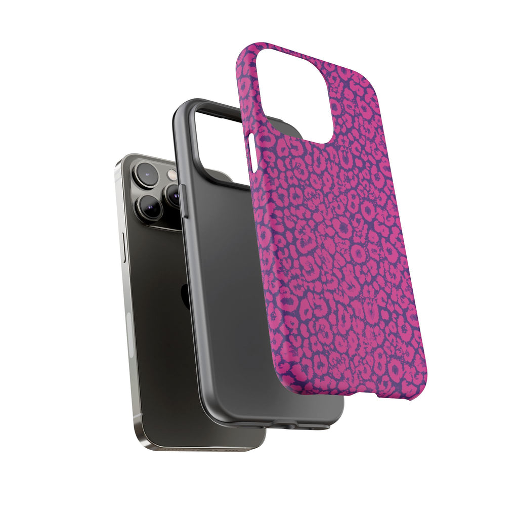 Pink Purple Leopard Tough Phone Case iPhone, Galaxy and Google Pixel