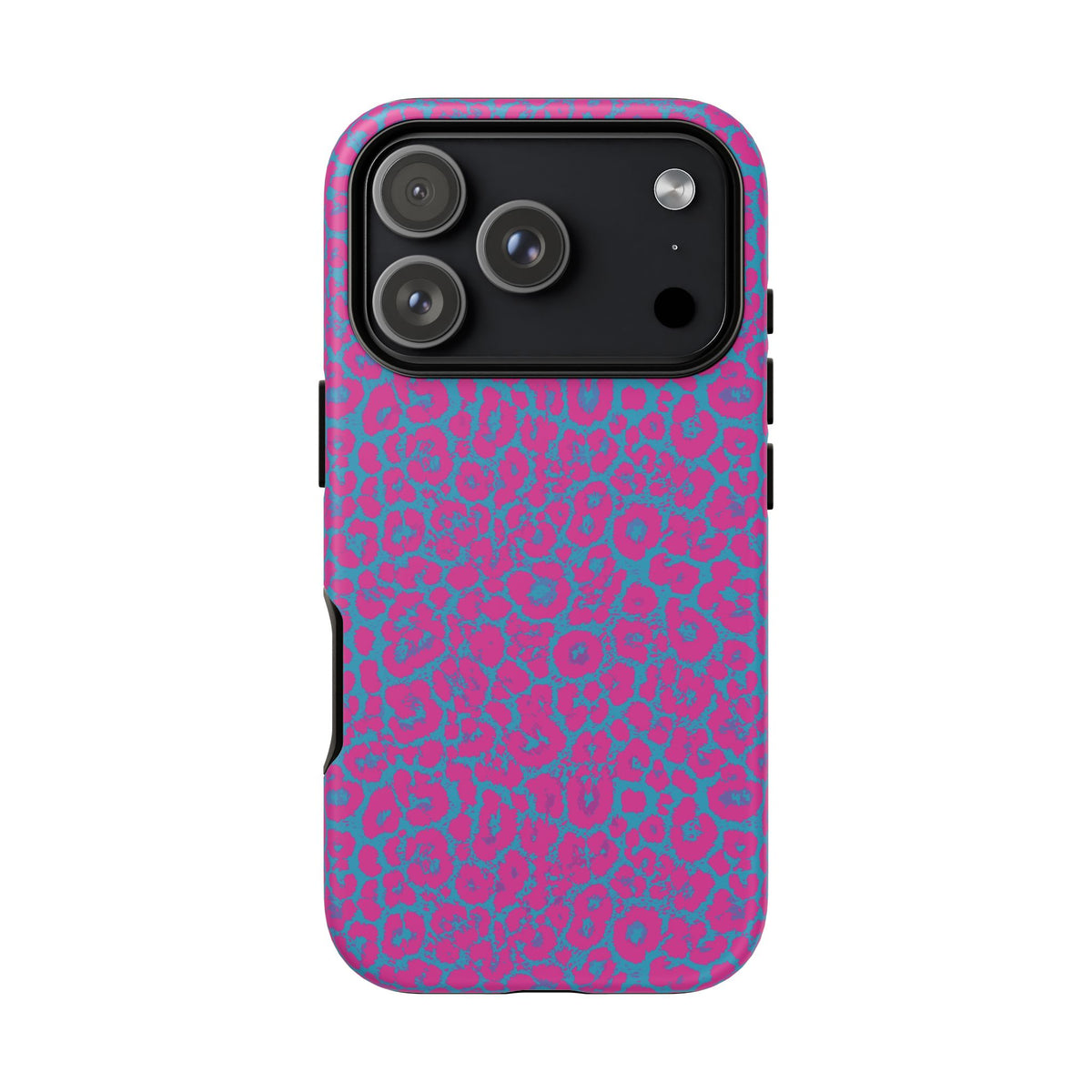 Pink Blue Leopard Tough Phone Case iPhone, Galaxy, or Google Pixel