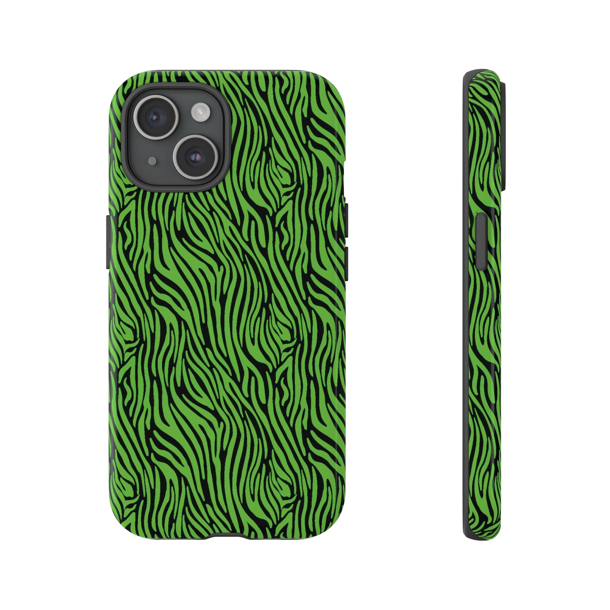Neon Green Zebra Tough Phone Case iPhone, Galaxy, or Google Pixel