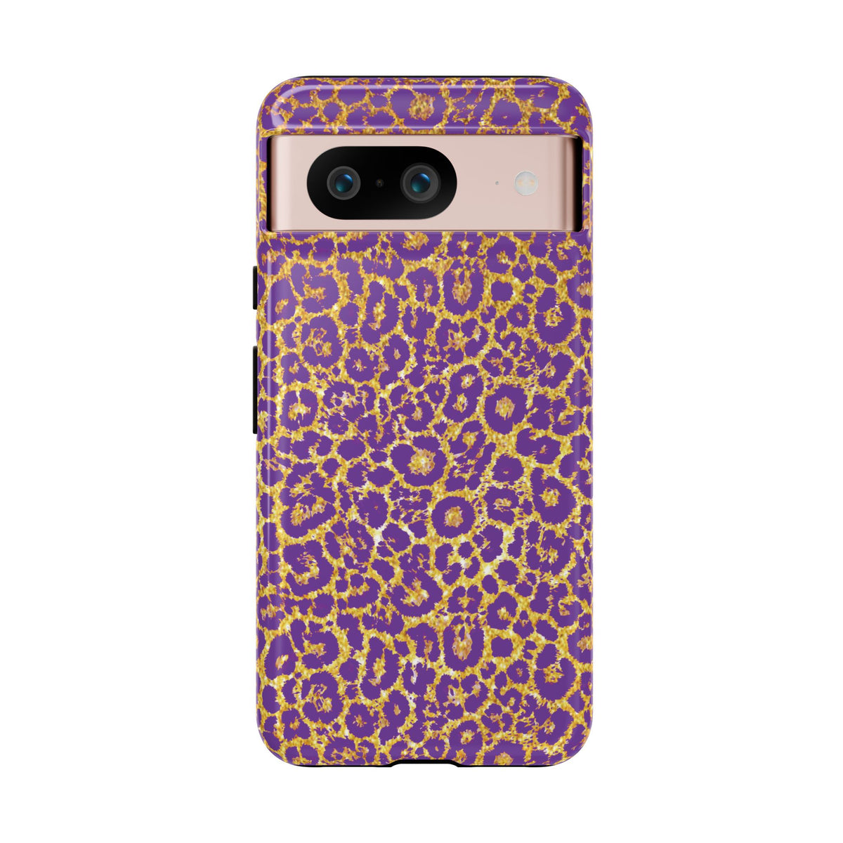 Purple Gold Leopard Tough Phone Case for iPhone, Galaxy, or Google Pixel