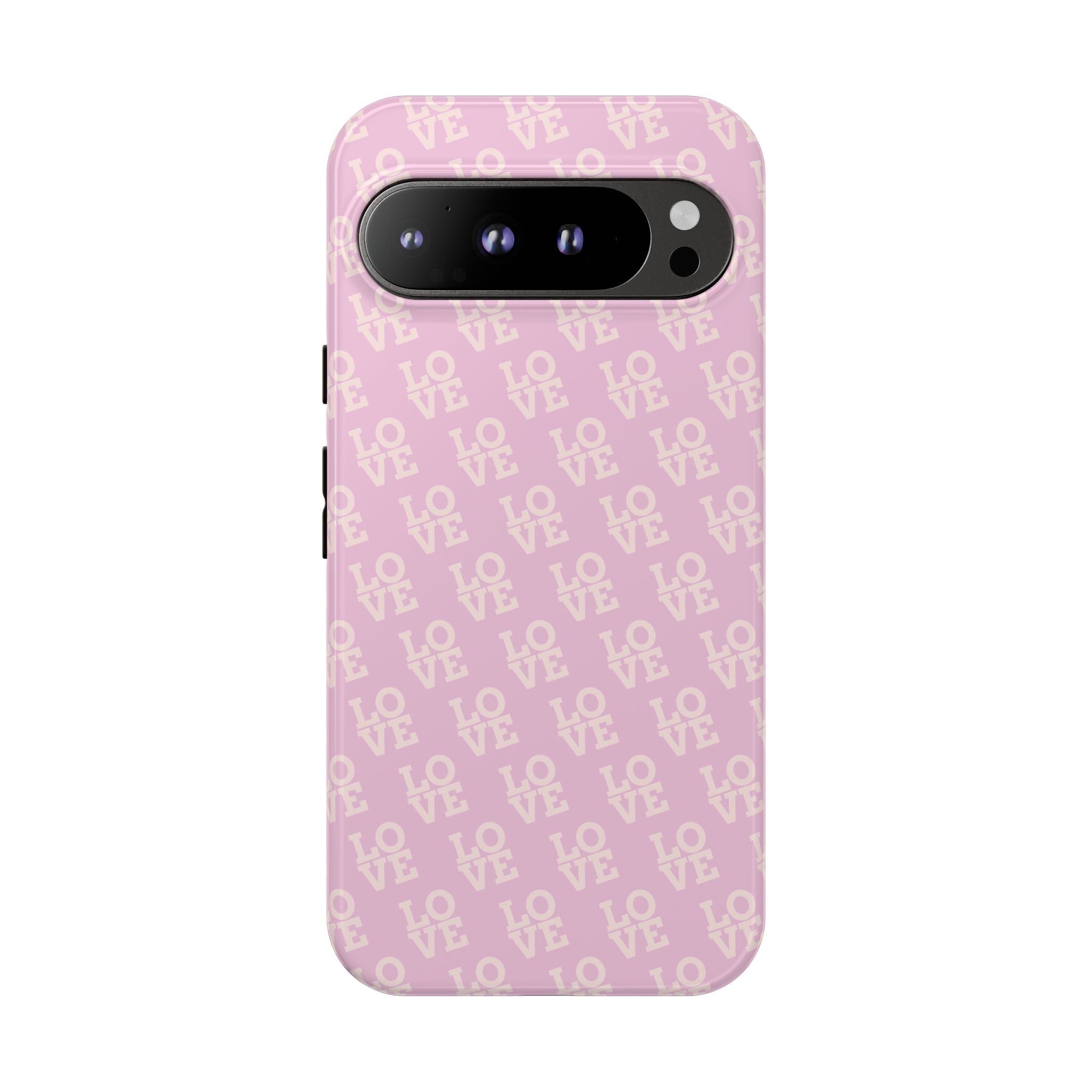 LOVE Pink Tough Phone Case for iPhone, Galaxy, or Google Pixel