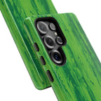 Neon Green Wood Print Tough Phone Case iPhone, Galaxy, or Google Pixel