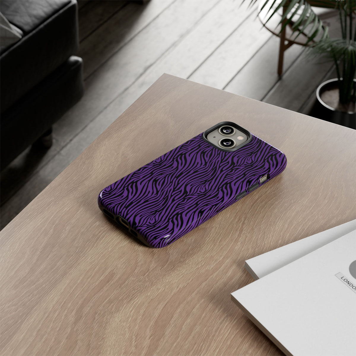 Purple Zebra Tough Phone Case for iPhone, Galaxy, or Google Pixel