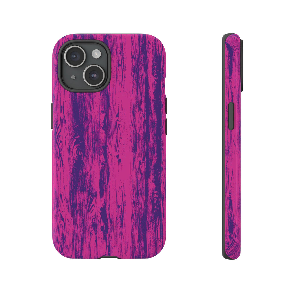 Pink Purple Wood Print Tough Phone Case iPhone, Galaxy, or Google Pixel