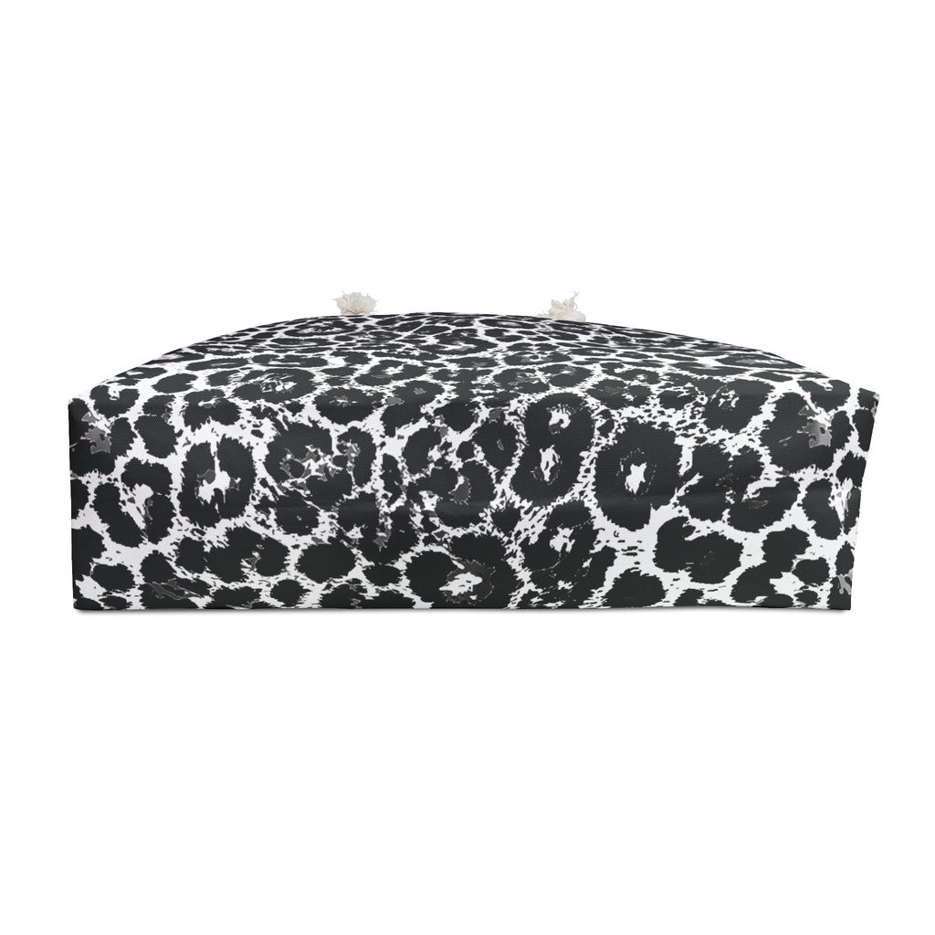 Leopard Eco Friendly Weekender Bag, Travel Tote, Beach Bag