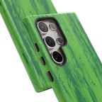 Neon Green Wood Print Tough Phone Case iPhone, Galaxy, or Google Pixel