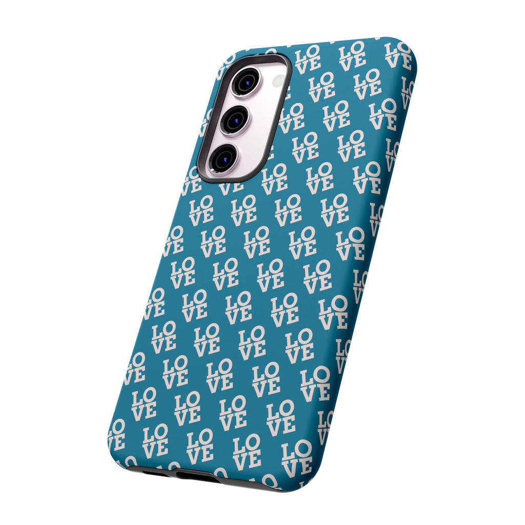 LOVE Teal Green Tough Phone Case iPhone, Galaxy, or Google Pixel