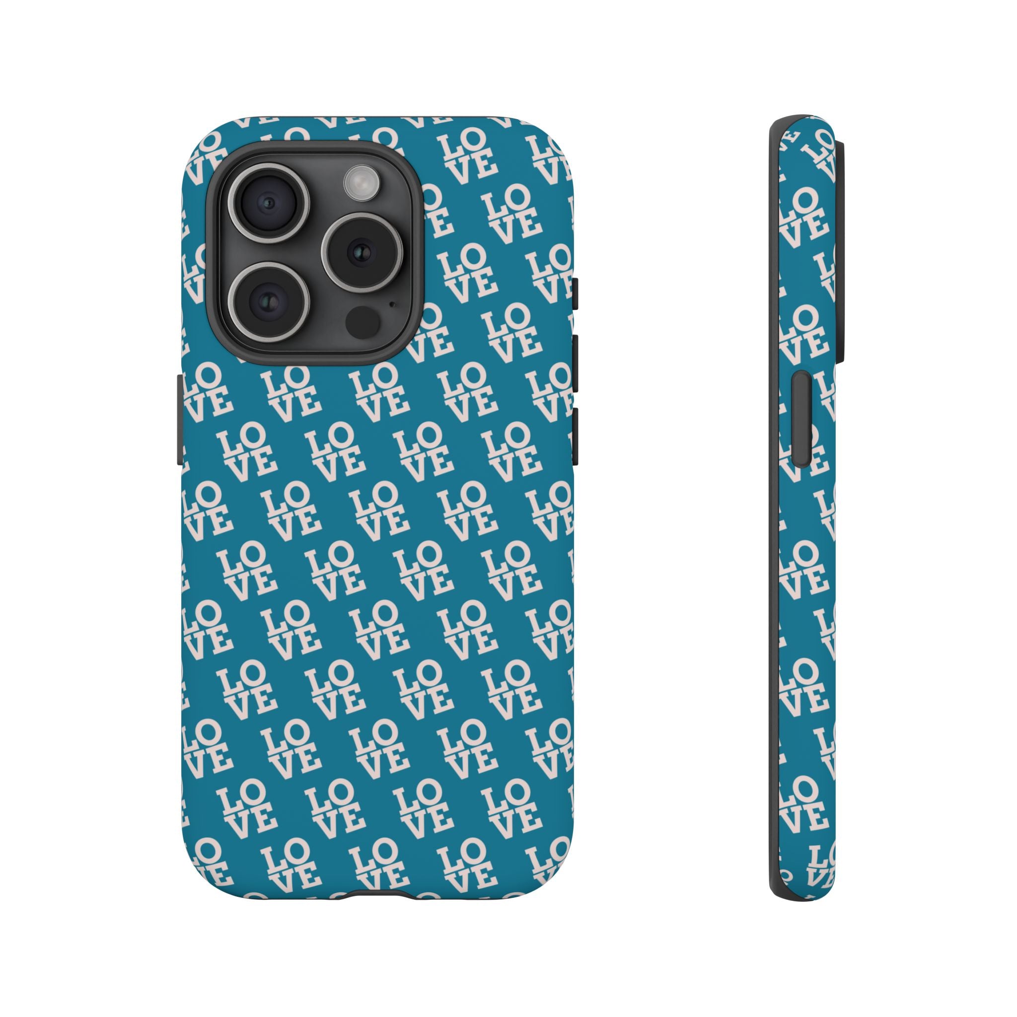 LOVE Teal Green Tough Phone Case iPhone, Galaxy, or Google Pixel