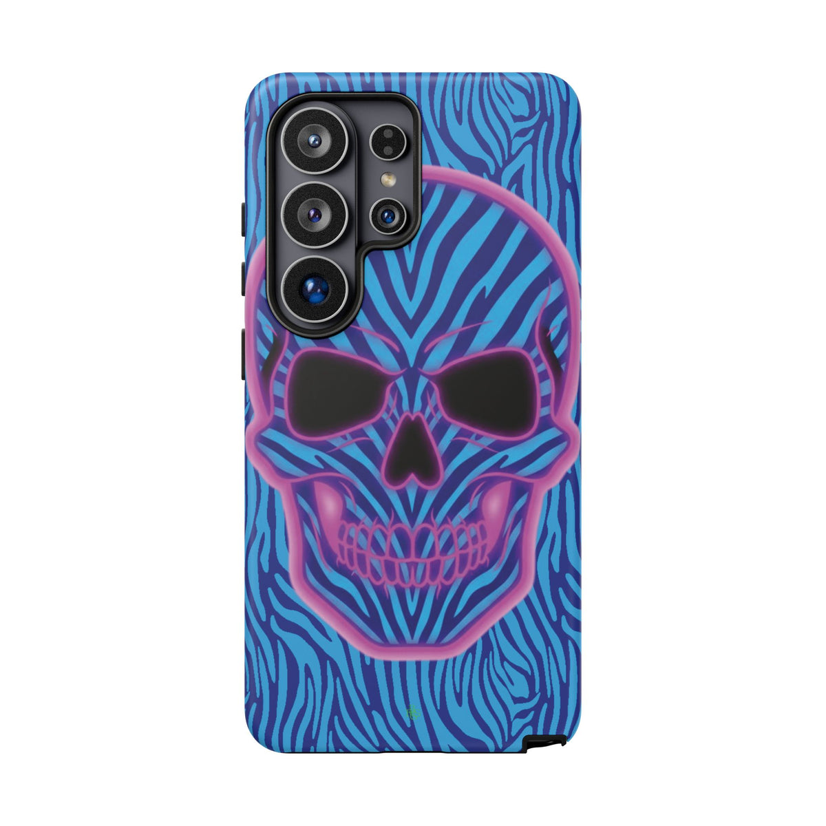 Neon Zebra Skull Tough Phone Case for iPhone, Galaxy, or Google Pixel