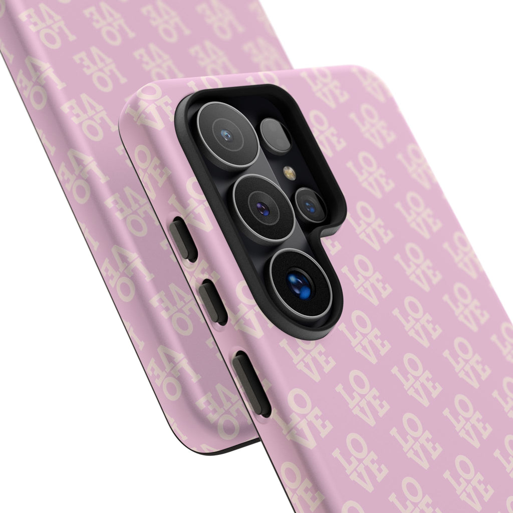 Pink 'LOVE' Pattern Tough Phone Case
