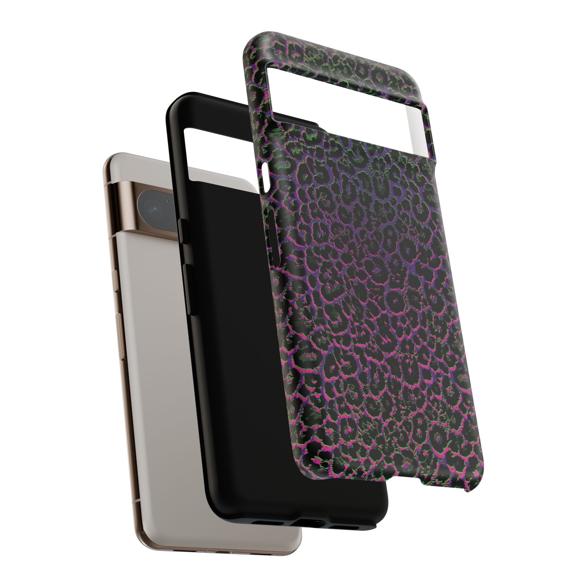 Colorful Leopard Tough Phone Case for iPhone, Galaxy, or Google Pixel