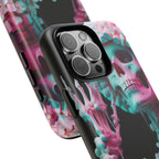 Neon Pink Skeleton (Black) Tough Phone Case for iPhone, Galaxy, or Google Pixel