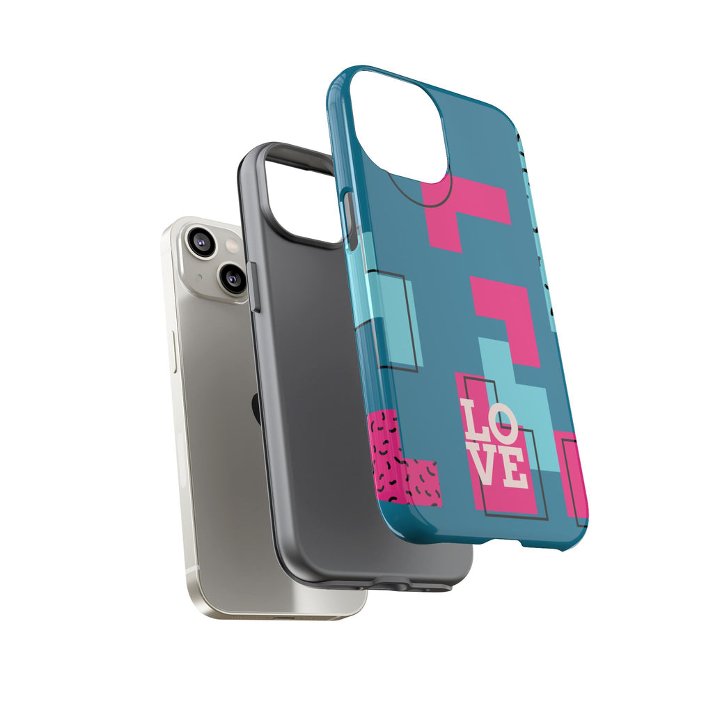 LOVE Teal Green Tough Phone Case for iPhone, Galaxy, or Google Pixel