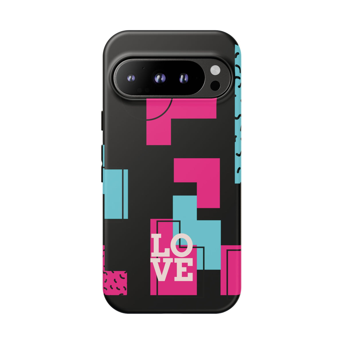 Retro Blocks LOVE Tough Case for iPhone, Galaxy or Google Pixel