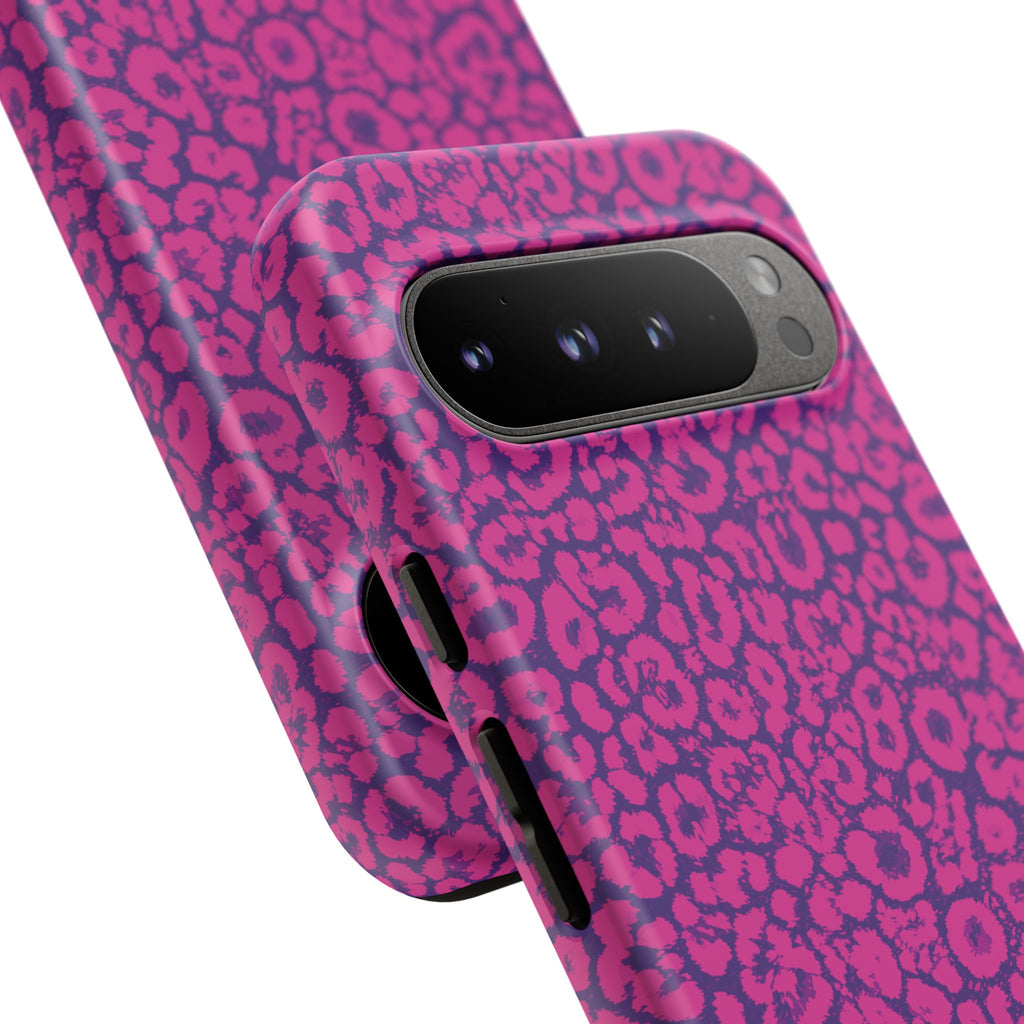 Pink Purple Leopard Tough Phone Case iPhone, Galaxy and Google Pixel
