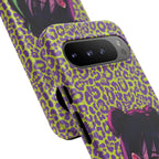 Purple Neon Lime Leopard Kz Tough Case for iPhone, Galaxy, or Google Pixel