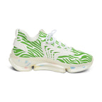 Neon Green Zebra Women's Mesh Sneakers
