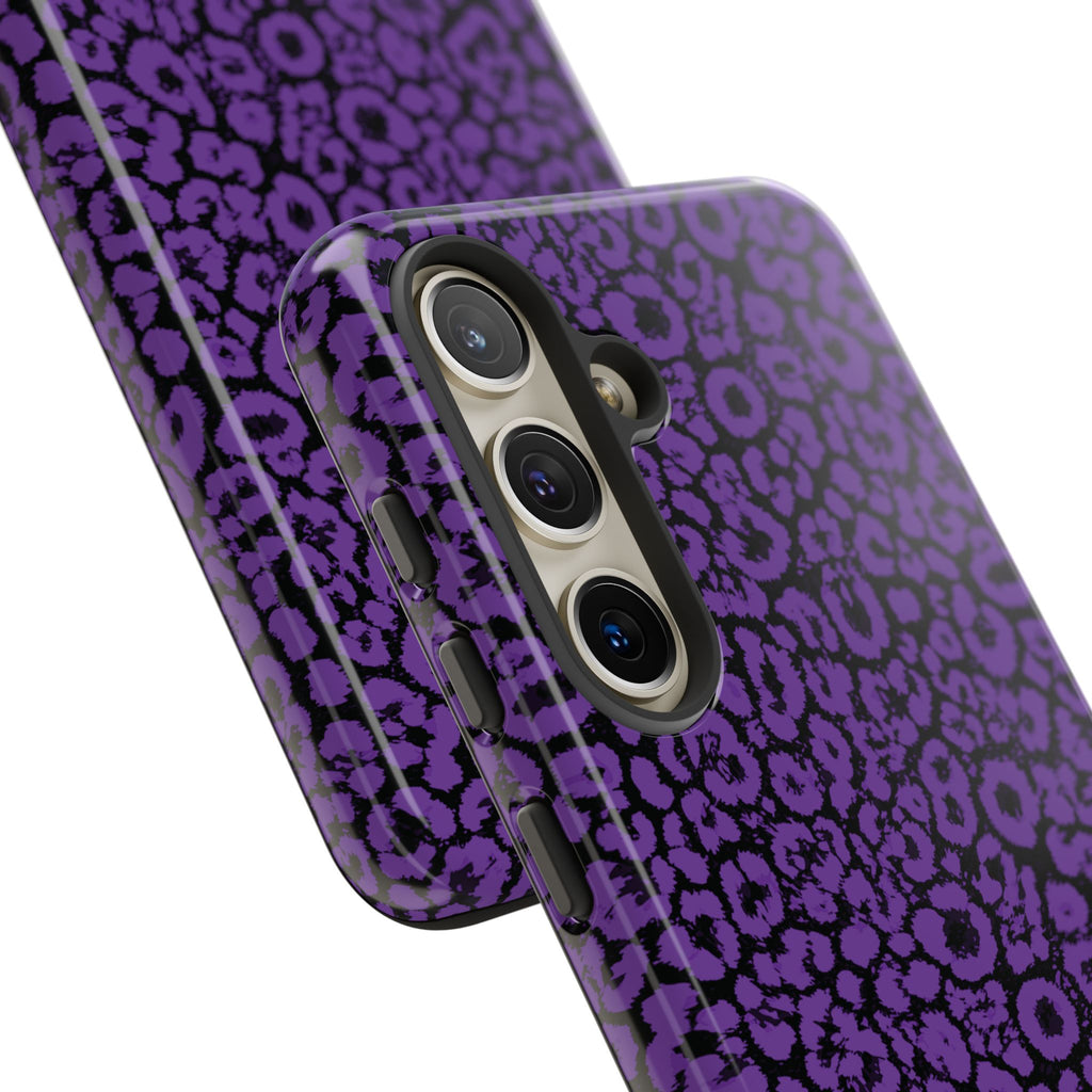 Purple Leopard Tough Case for iPhone, Galaxy or Google Pixel
