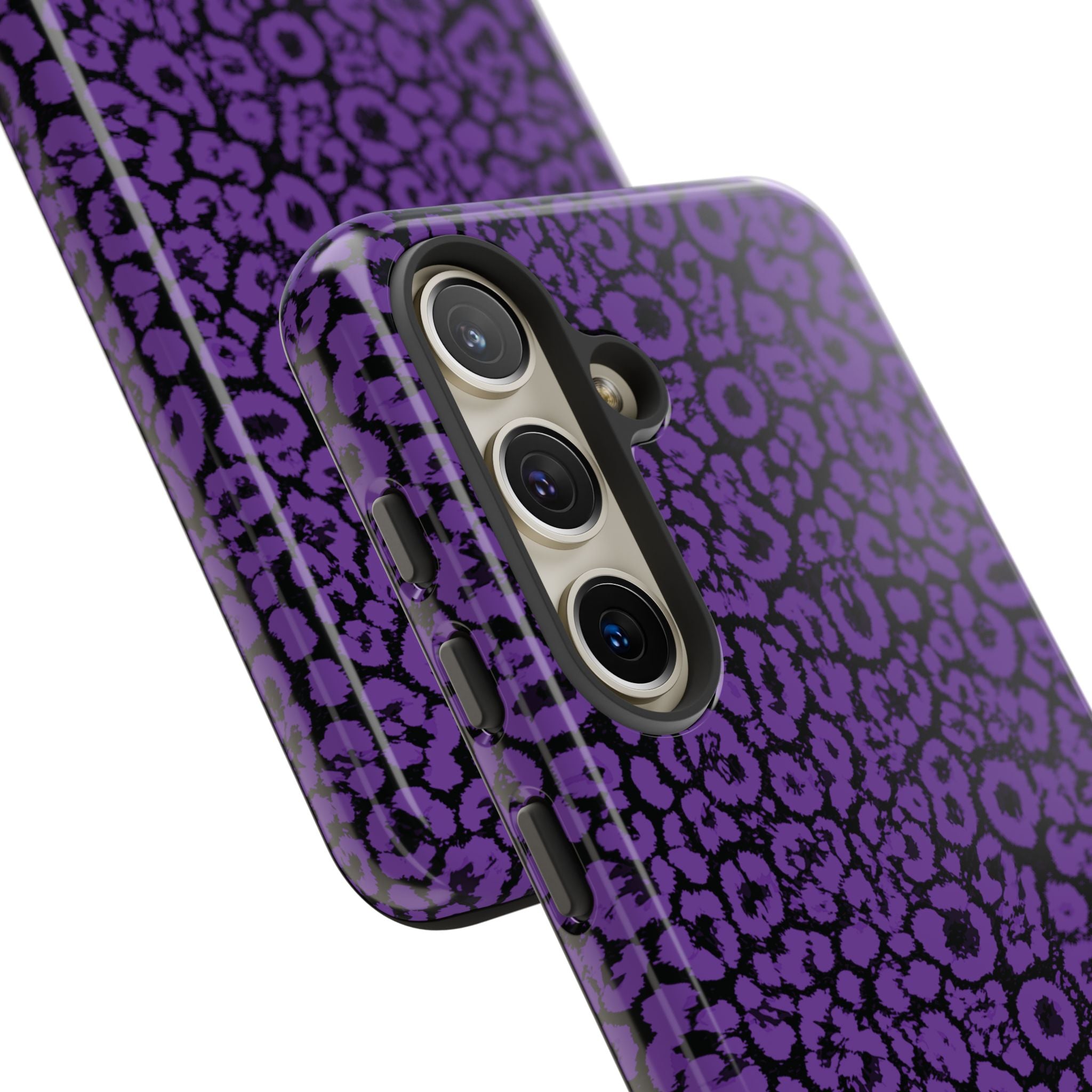 Purple Leopard Tough Case for iPhone, Galaxy or Google Pixel